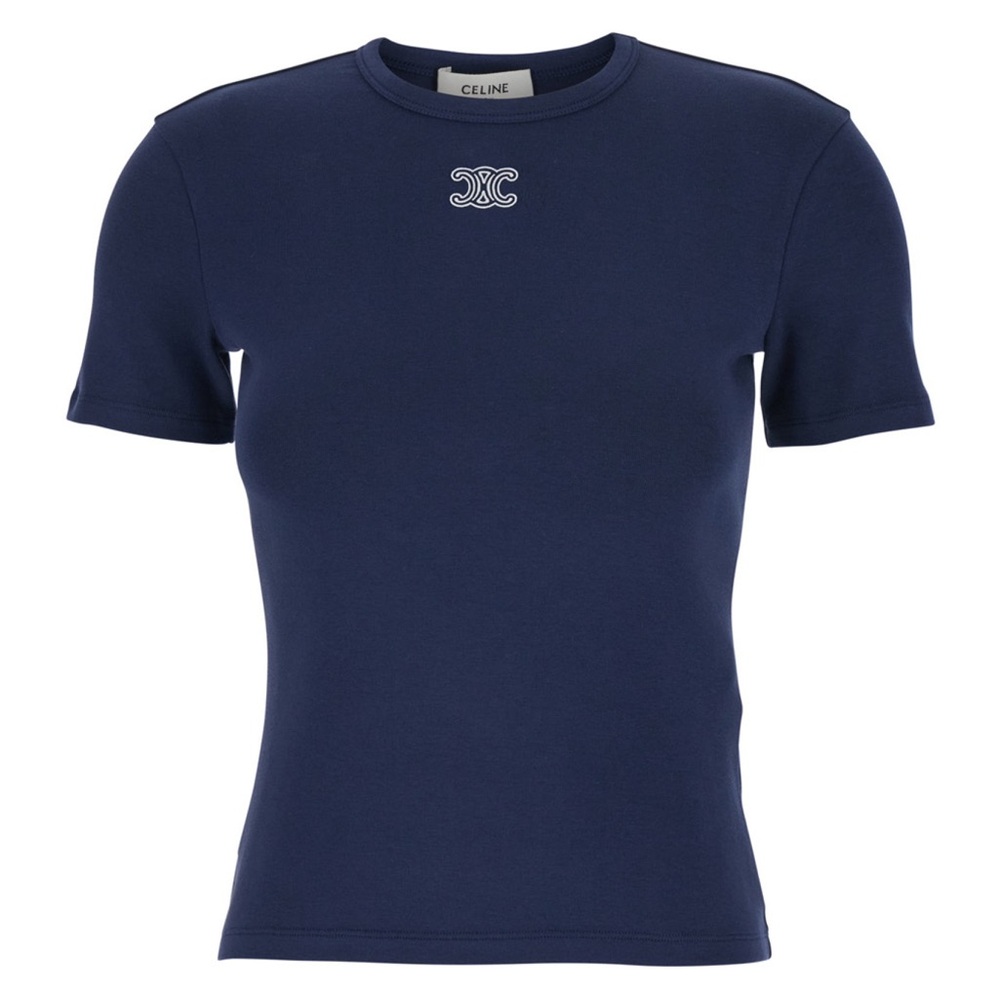 CELINE Triomphe t-shirt in ribbed cotton jersey - Picture 4 of 5